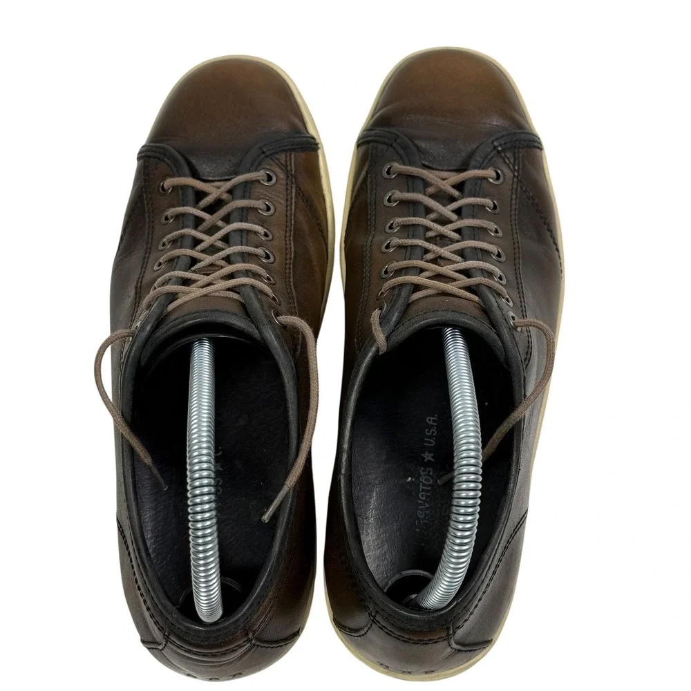 John Varvatos USA Reed Low Top Brown Leather Sneakers F2489T3B Mens‎ 8.5M